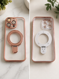 Rose Gold MagSafe Clear phone Case for iPhone 16 Pro Max