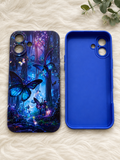 Blue Butterfly Fantasy Forest Phone Case for iPhone 16 Plus